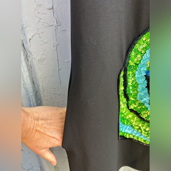 Giles Deacon Black sequin Shift Dress, Size M - Picture 5 of 8